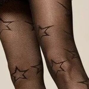 Pantyhose black rock star stockings Cabaret burlesque lingerie vintage tights